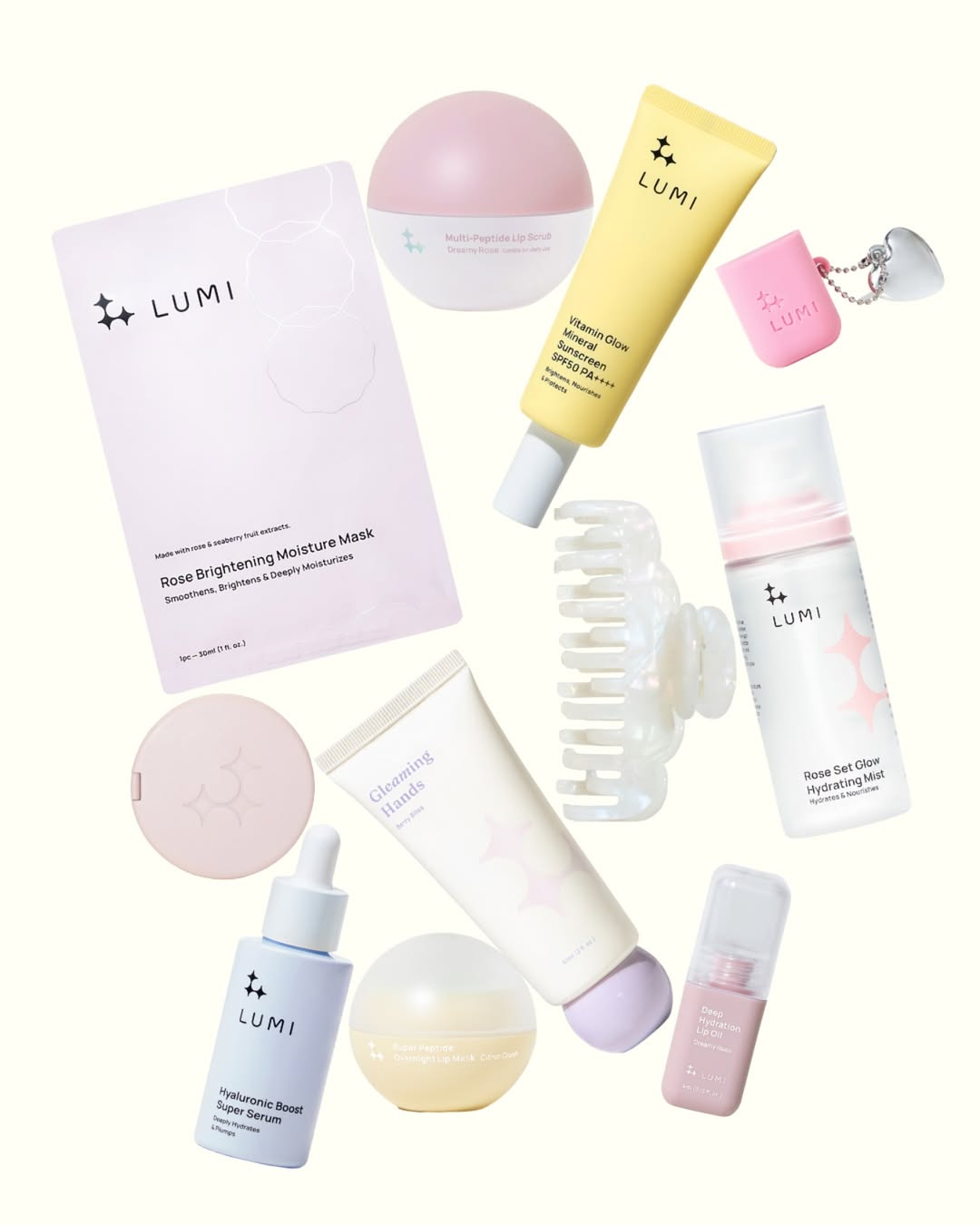 Your glow essentials, all in one frame Γ£¿Glossy lips, dewy skin, and every glow touch youΓÇÖll ever